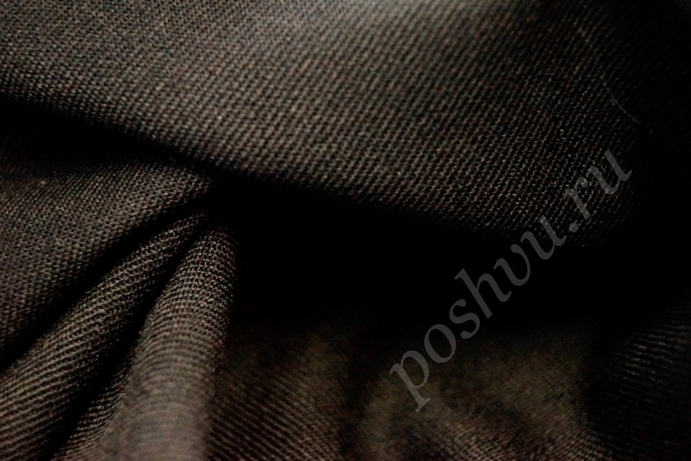 Элегантная костюмная ткань из шерсти чёрного цвета
