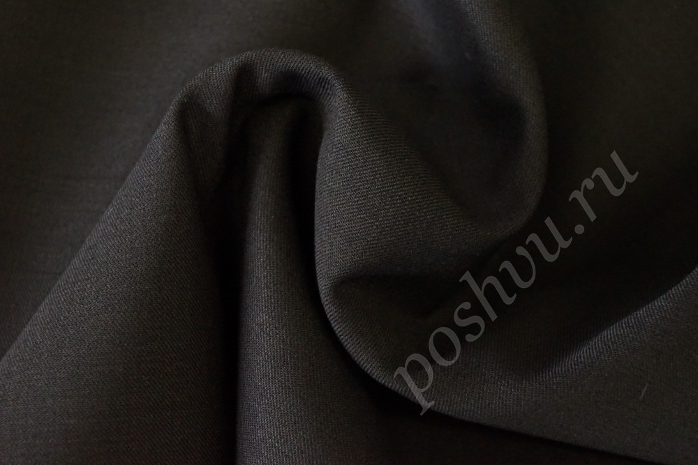 Чёрная костюмная ткань из шерсти