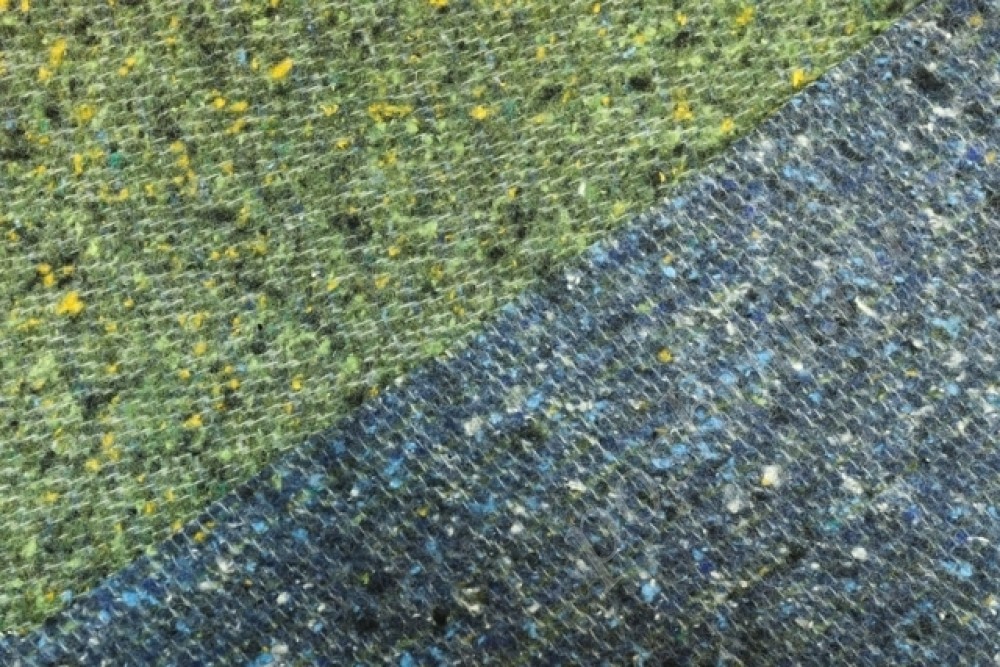 Двухсторонняя пальтовая ткань сине-зеленая