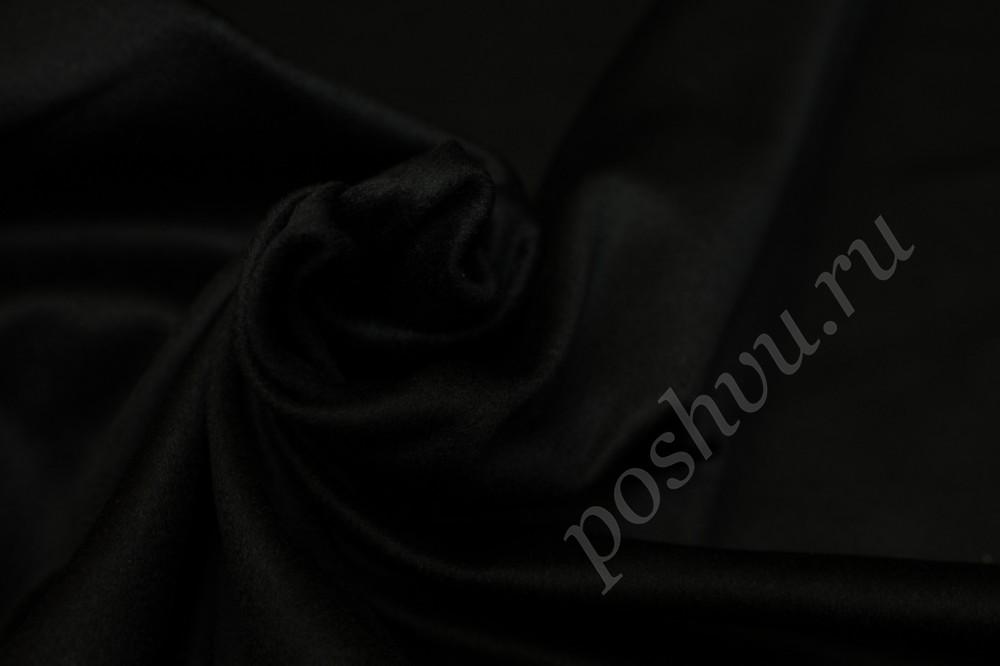 Пальтовая кашемировая ткань черного цвета