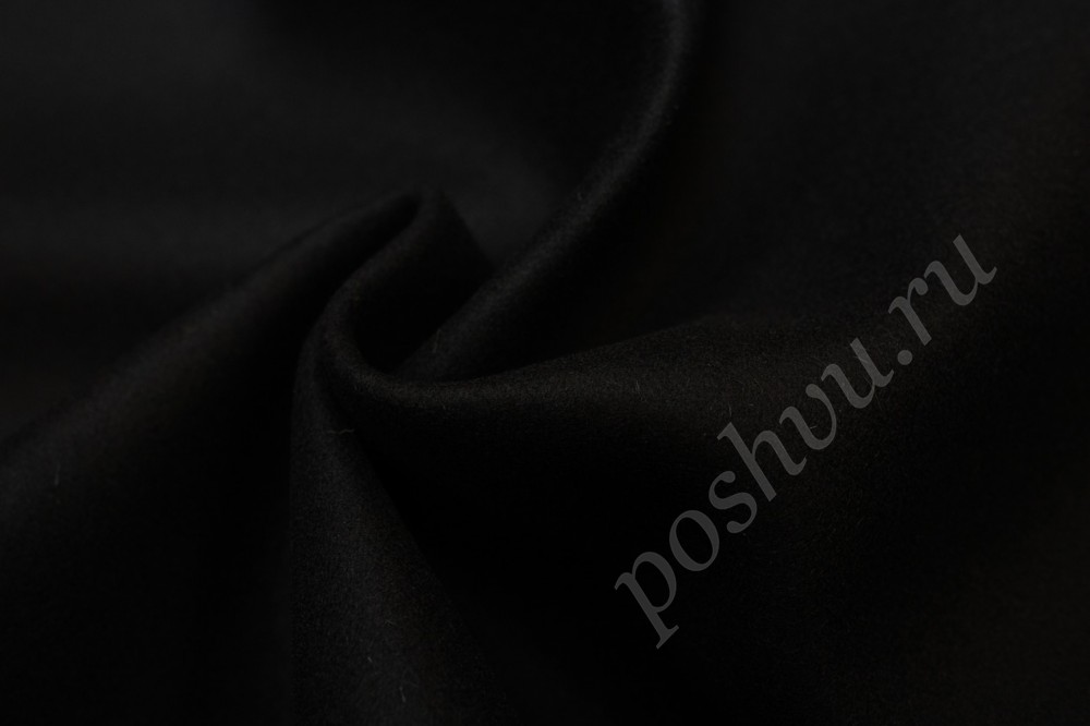 Пальтовая плотная ткань черного цвета