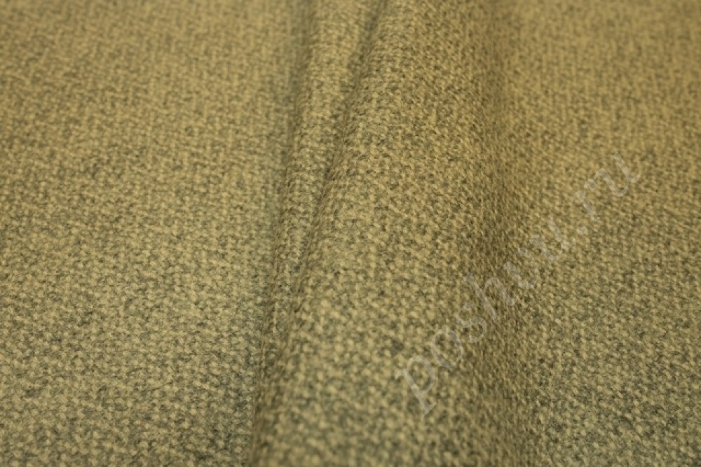 Пальтовая шерстяная ткань коричневая в крапинку