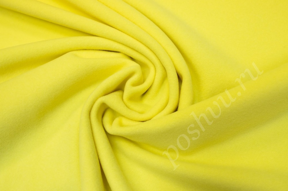 Пальтовая шерстяная ткань лимонного цвета
