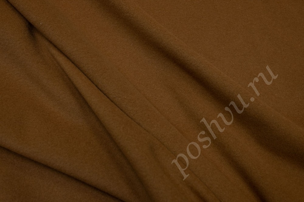 Пальтовая шерстяная ткань светло-коричневого цвета