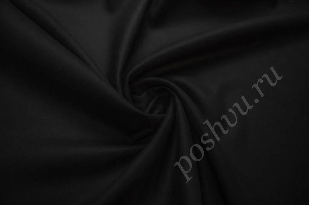 Пальтовая двухсторонняя ткань черного цвета (489г/м2)