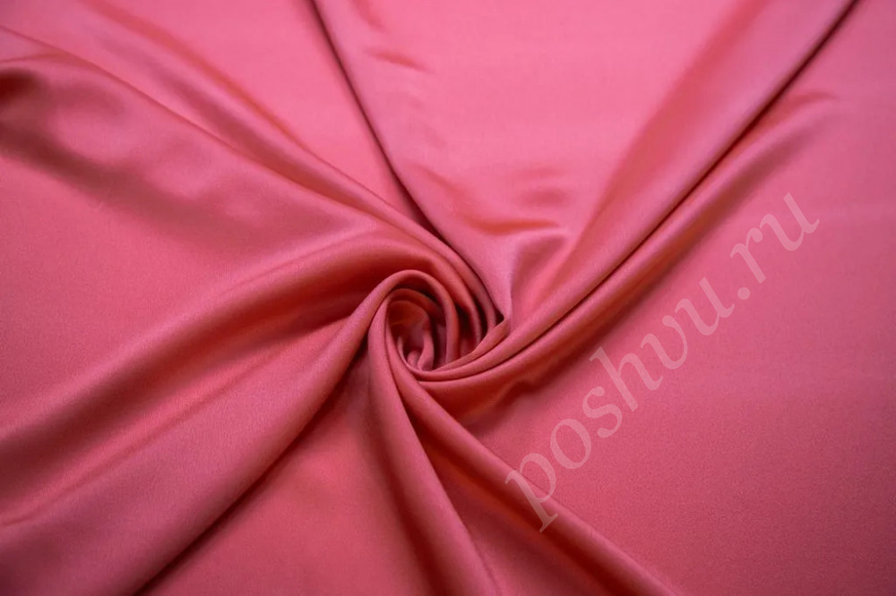 Плательная атласная ткань Кади темно-розового цвета (186г/м2)
