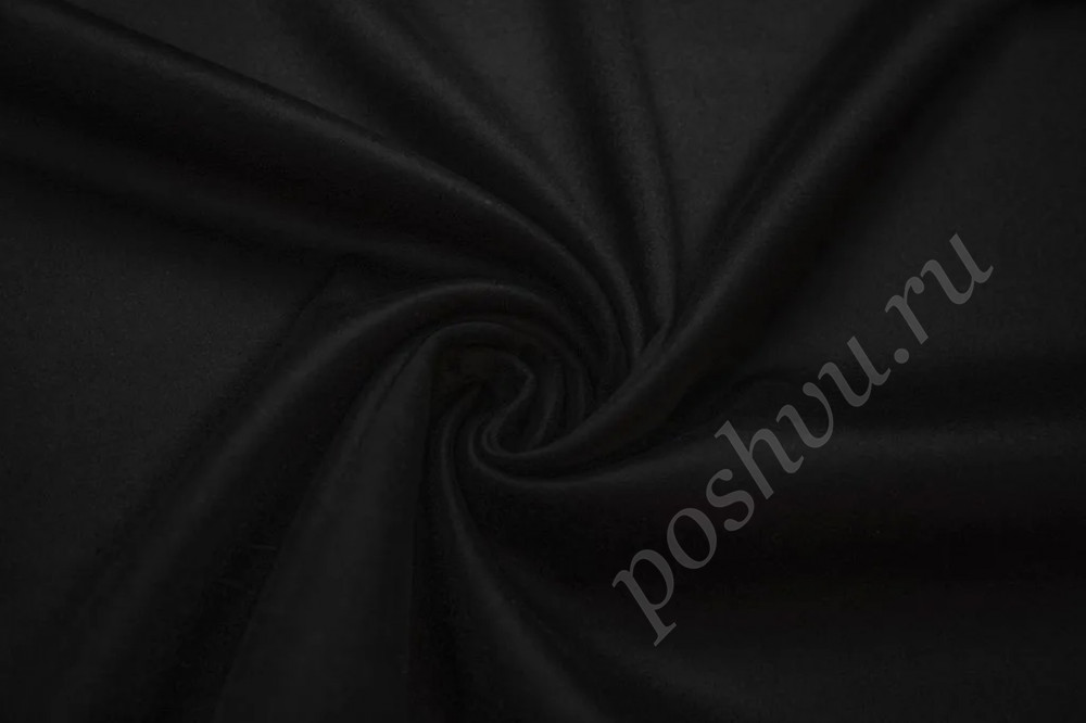 Сукно двухслойное черного цвета (376г/м2)