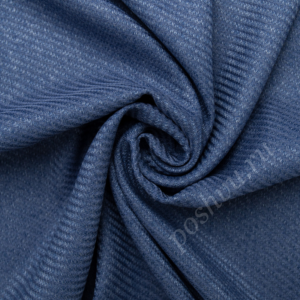 Портьерная ткань твид ARIS синего цвета