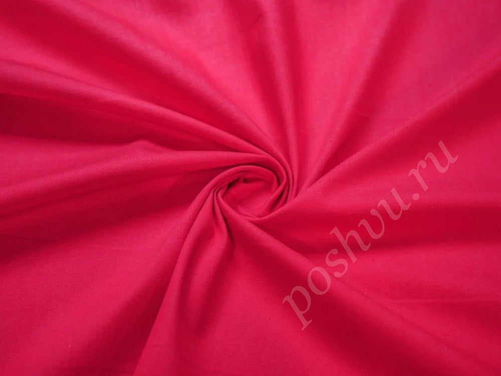 Джинсовая меланжевая ткань красного цвета (268г/м2)