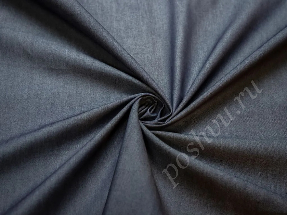 Джинсовая рубашечно-плательная ткань синего цвета (233г/м2)
