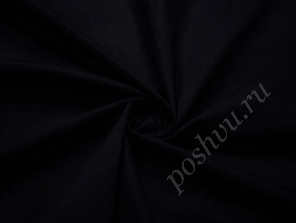 Костюмно-плательный хлопок чёрного цвета (208г/м2)