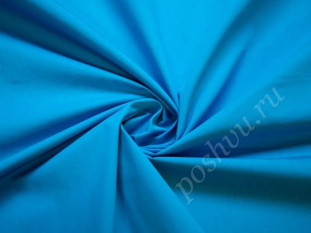 Сорочечная ткань классическая насыщенного голубого цвета (200г/м2)