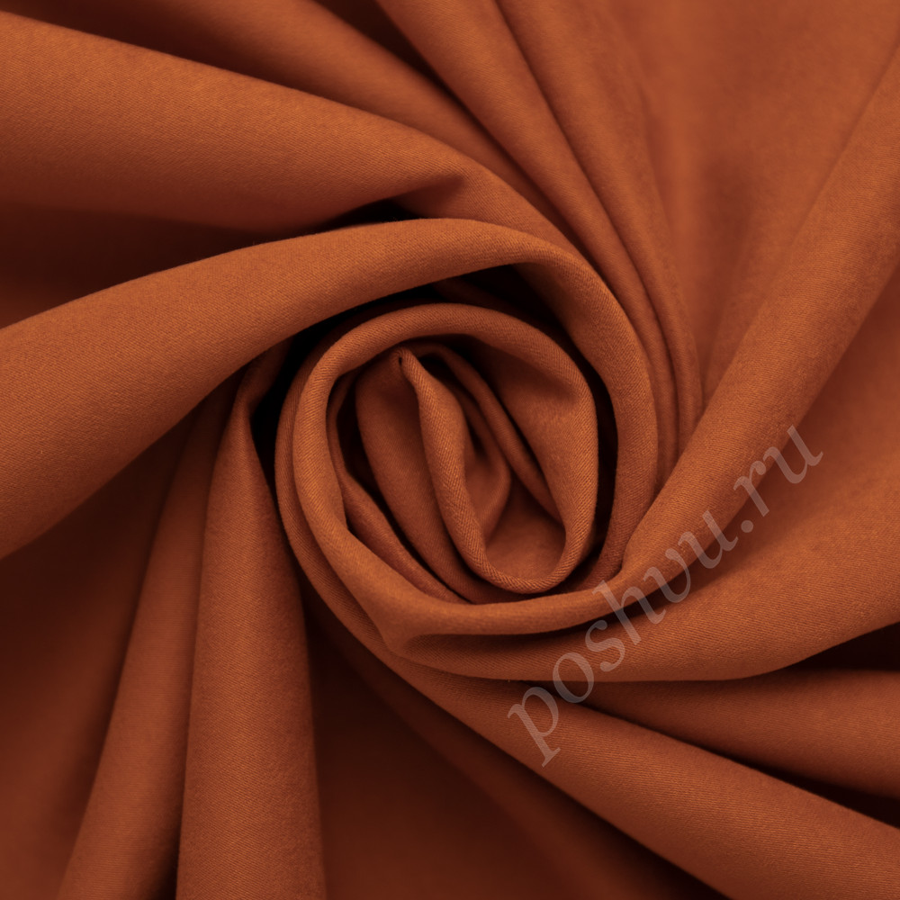 Портьерная ткань нубук CELSO оранжевого цвета, выс.300см