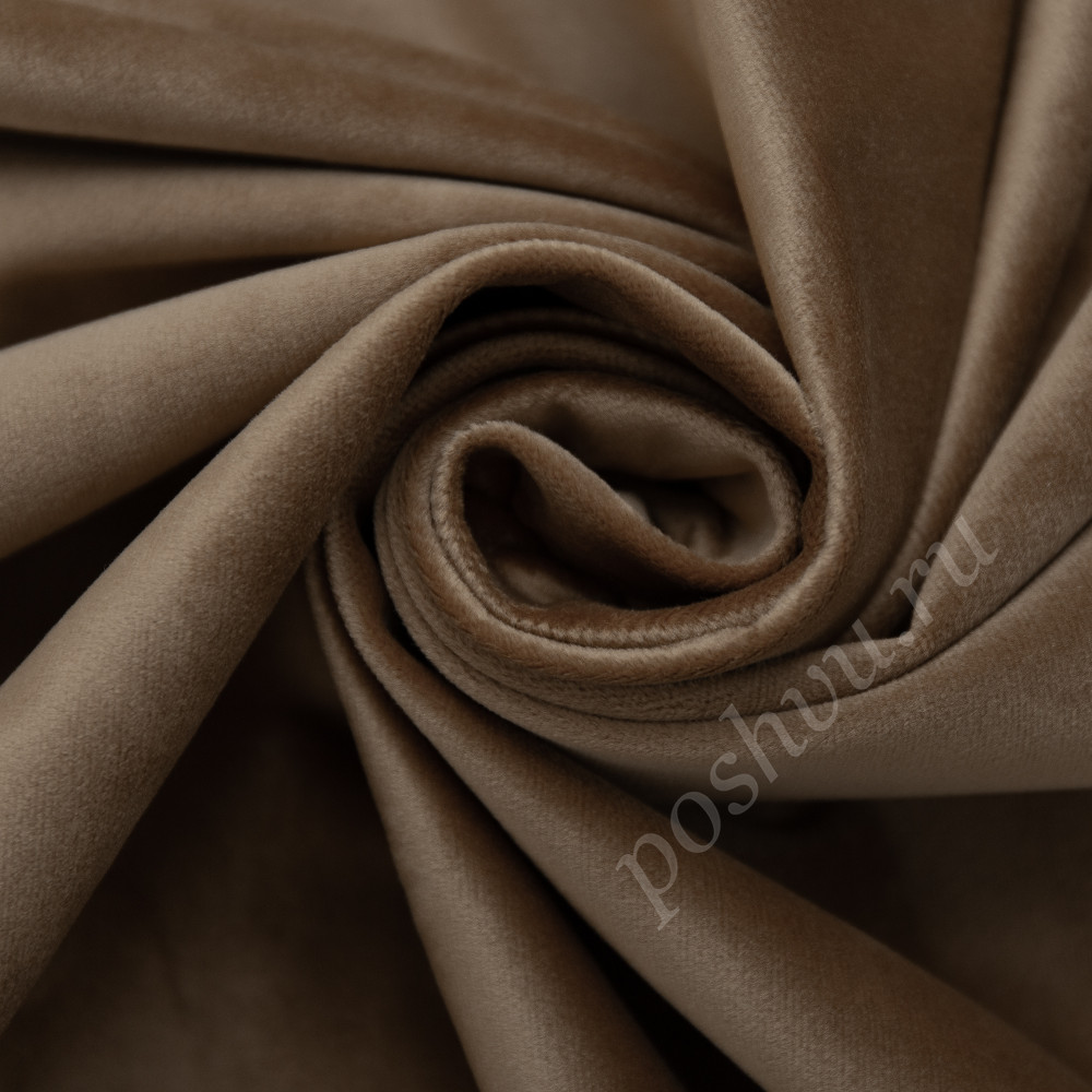 Портьерная ткань нубук CELSO шоколадного цвета, выс.300см