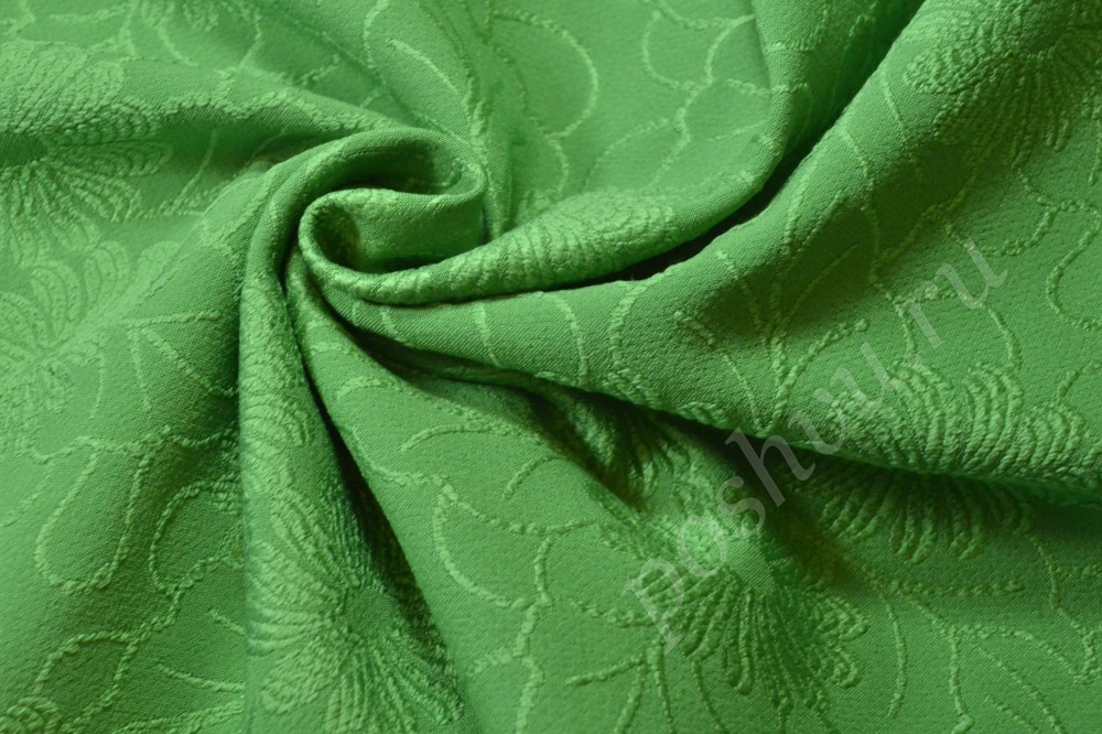 Жаккардовая ткань приятного зеленого цвета