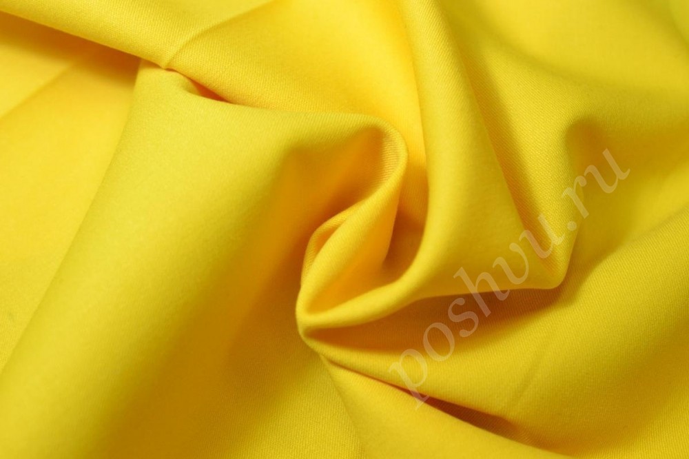 Костюмно-плательная шерстяная двухстороння ткань Лейтмотив желтого цвета