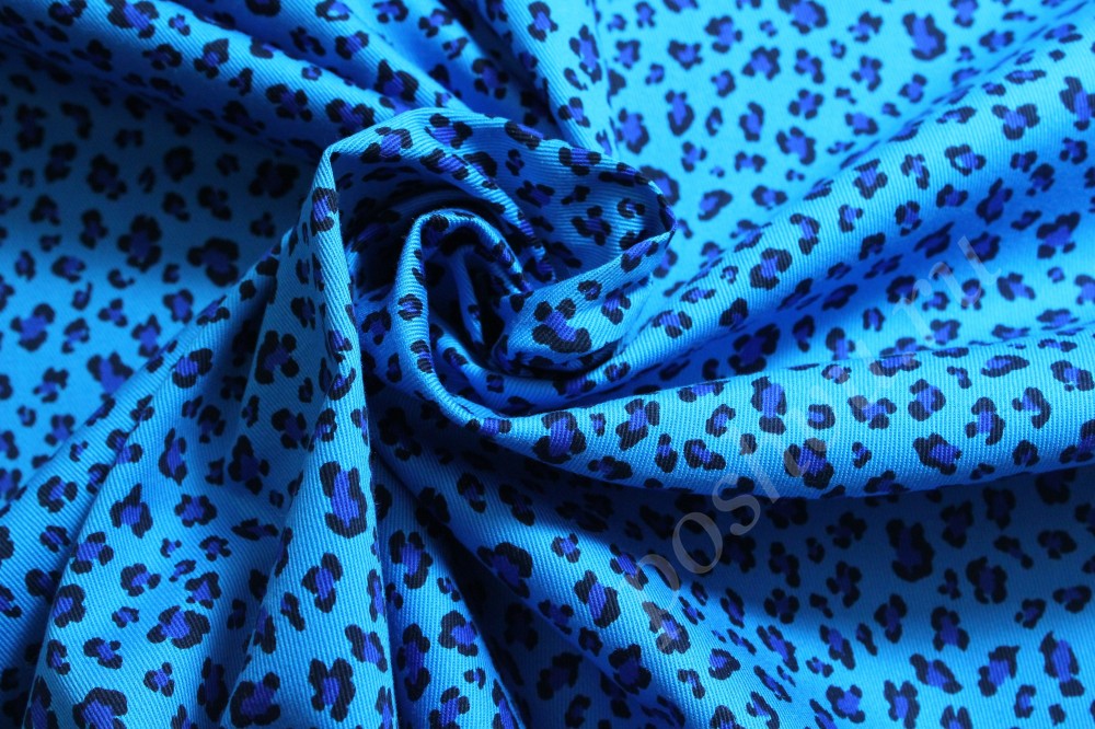 Ткань сорочечная насыщенного синего цвета с узором в виде пятен