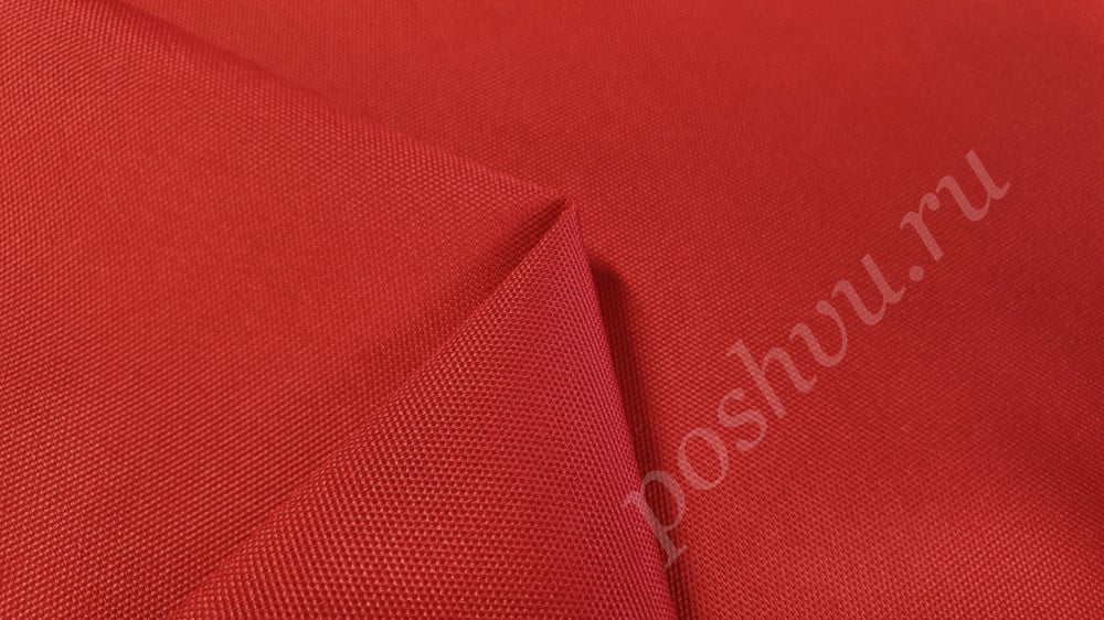 Ткань Оксфорд однотонный 600D PU1000, цвет красный, 220 гр/м2