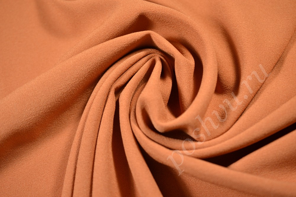 Ткань креп оранжево-коричневого оттенка