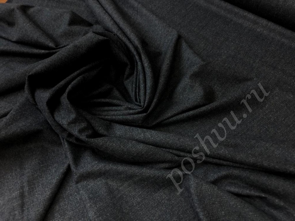 Фланелевая костюмная ткань черного цвета