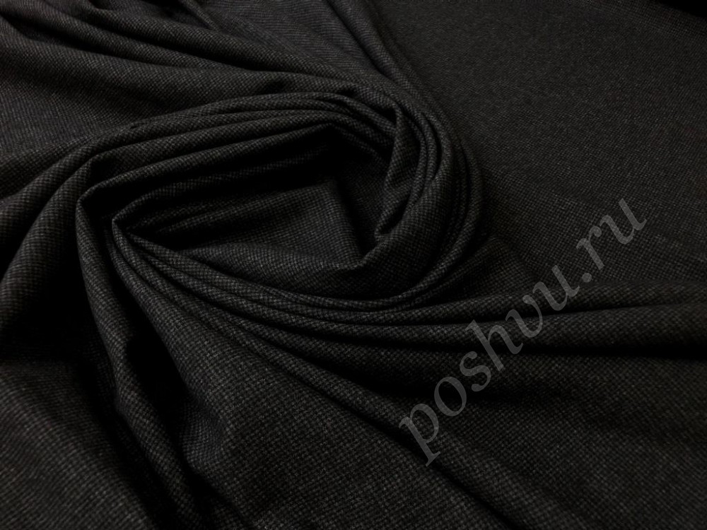 Фланелевая костюмная ткань в черном цвете
