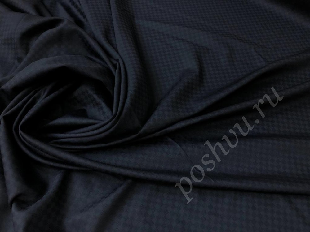 Фланелевая костюмная ткань темно-синего цвета