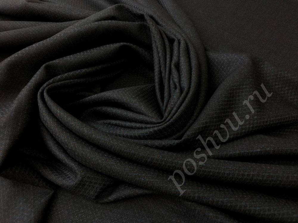 Фланелевая костюмная ткань черного оттенка