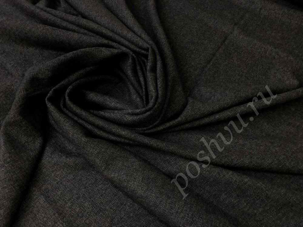 Фланелевая костюмная ткань серо-черного оттенка