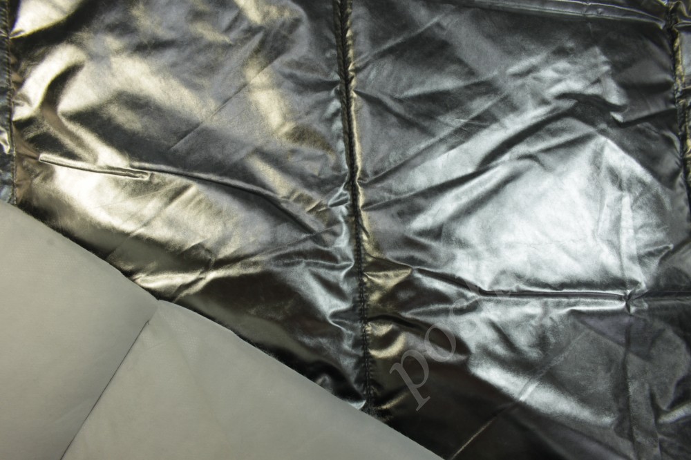 Курточная стеганая ткань Max Mara серебристого цвета