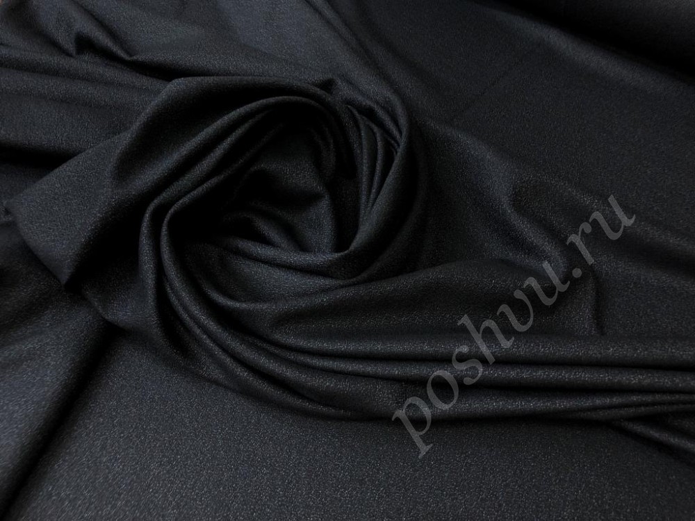 Шерстяной костюмный креп черного цвета
