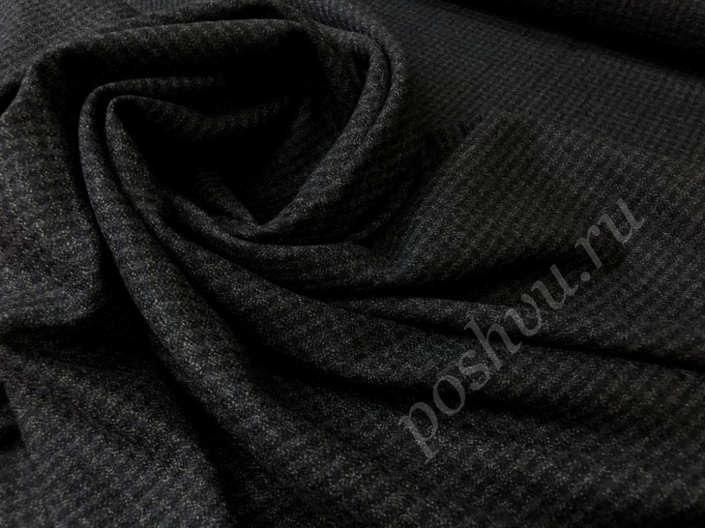 Шерстяной костюмный креп Черного оттенка