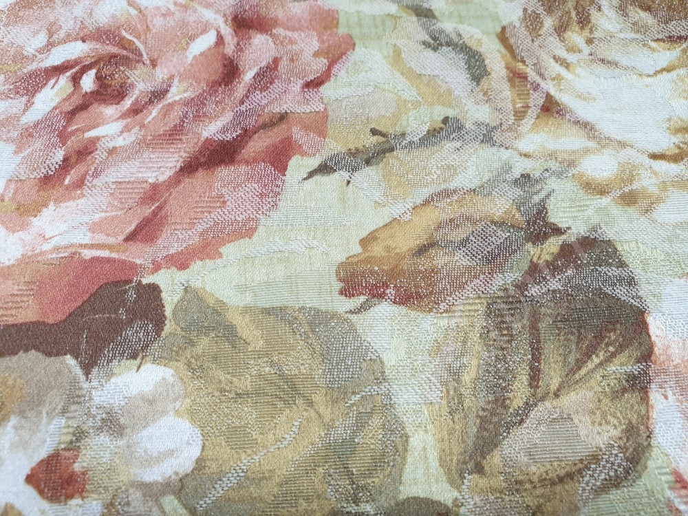 Портьерная ткань жаккард в цветы, цвет 10