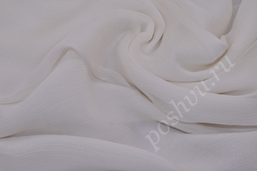Однотонная шёлковая ткань белого цвета
