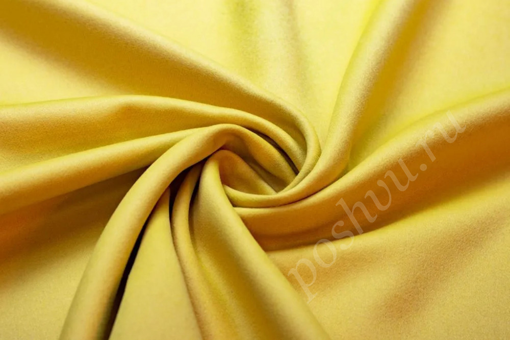 Пальтовая двухслойная ткань желтого цвета