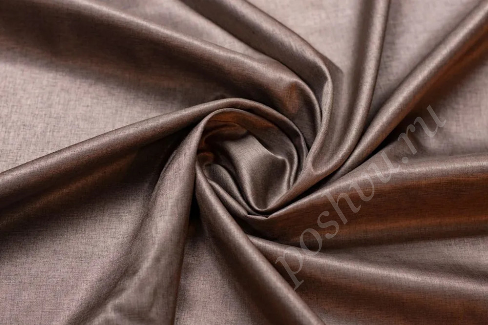Плательная двухсторонняя ткань коричневого цвета