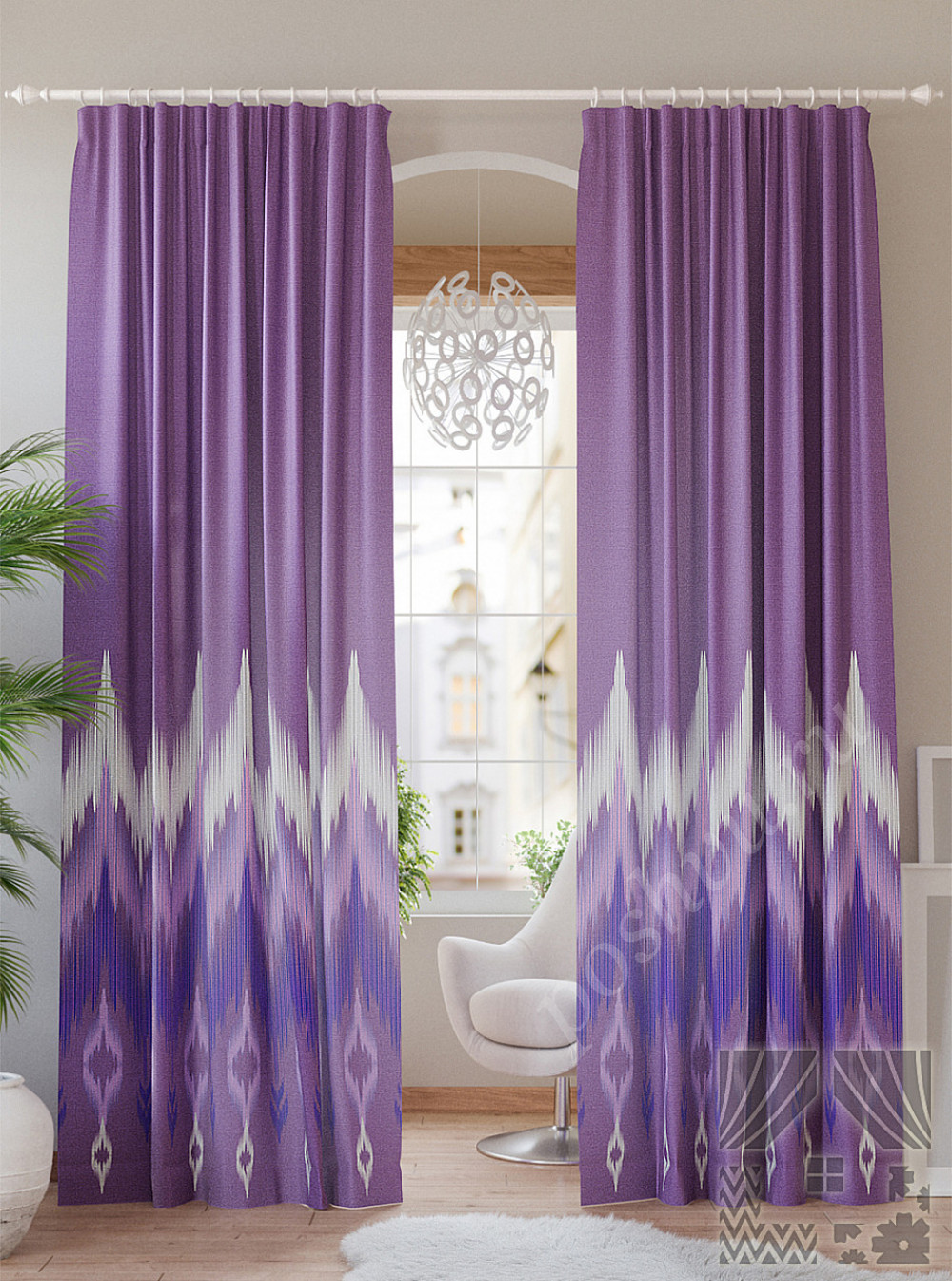 Комплект штор «Тирал» фиолетовый 150х260см