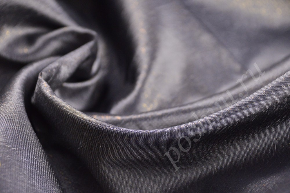 Ткань невероятно красивая тафта насыщенного графитового цвета с черным отливом