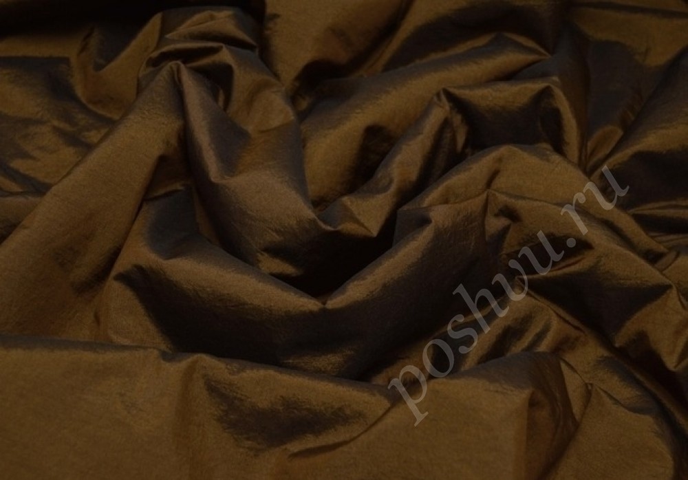 Стеганая курточная ткань коричневого цвета