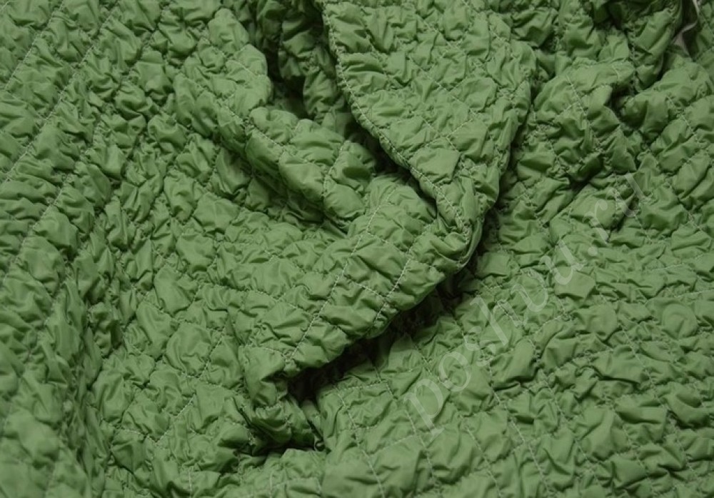 Стеганая курточная ткань зеленого оттенка