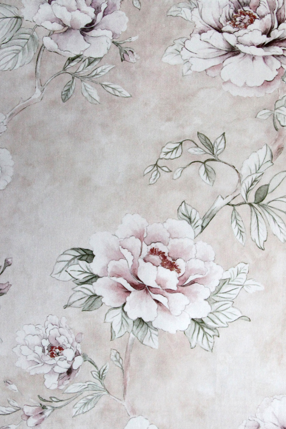 Ткань для штор саржа TWISTER JOLIE розы на светло-розовом фоне (раппорт 60х69см)