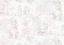 Ткань для штор саржа TWISTER TIFFANY бежевый принт пастораль на белом фоне (раппорт 22х23см)