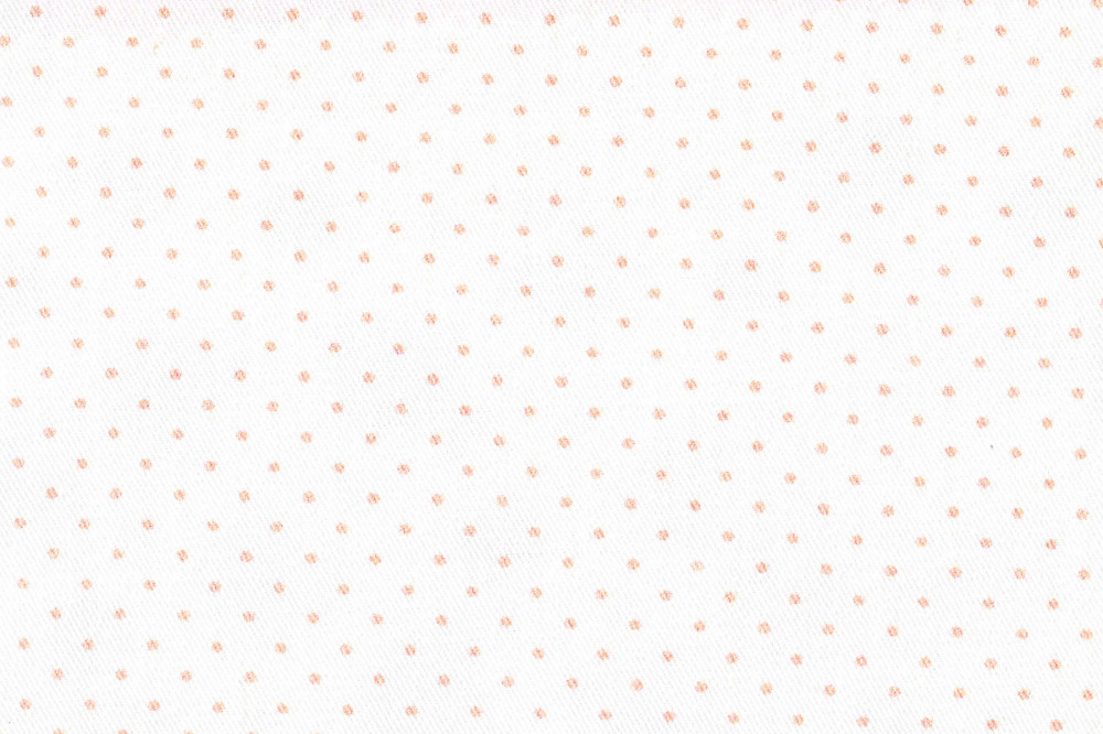 Ткань для штор саржа TWISTER TIFFANY мелкий коралловый горошек на белом фоне (раппорт1х1см)