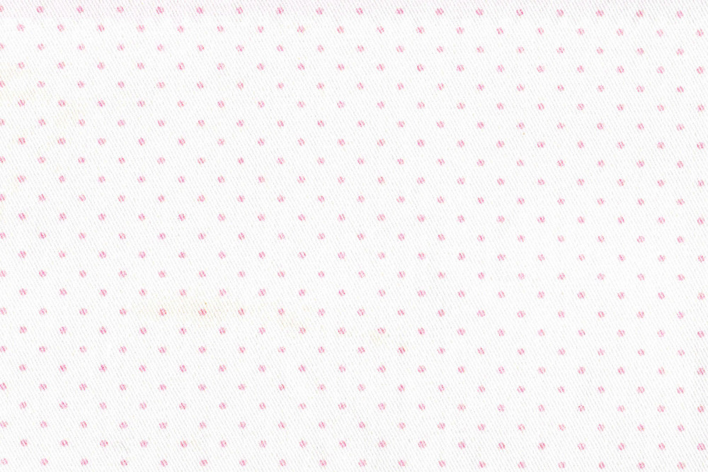 Ткань для штор саржа TWISTER TIFFANY мелкий темно-розовый горошек на белом фоне (раппорт1х1см)