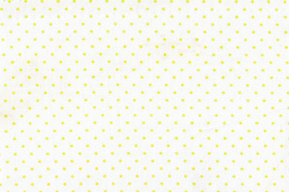Ткань для штор саржа TWISTER TIFFANY мелкий желтый горошек на белом фоне (раппорт1х1см)