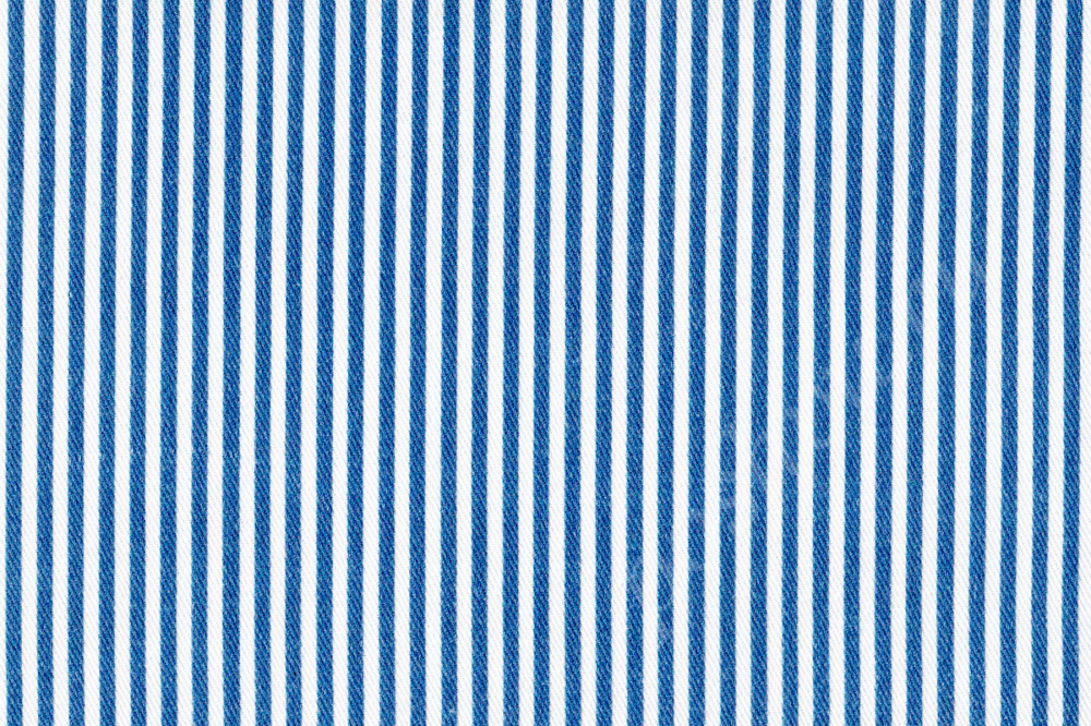 Ткань для штор саржа TWISTER TIFFANY синие, белые полосы шириной 0,5см