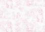 Ткань для штор саржа TWISTER TIFFANY темно-розовый принт пастораль на белом фоне (раппорт 22х23см)