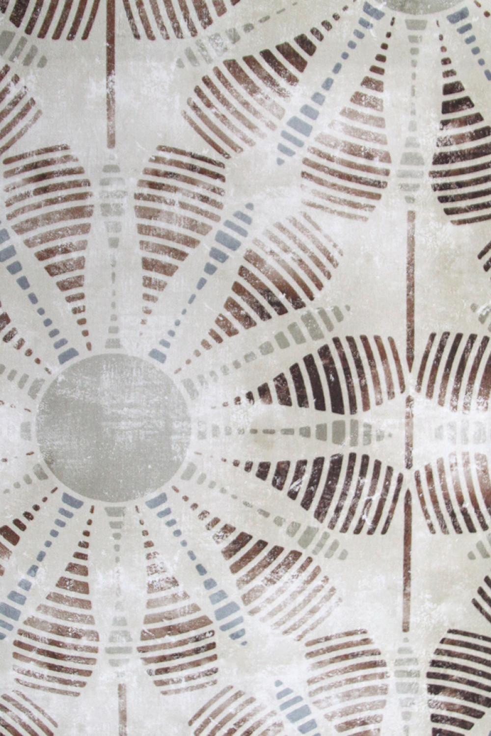 Ткань для штор саржа TWISTER NOMAD этнический орнамент в коричнево-бежевых тонах (раппорт 36х56см)