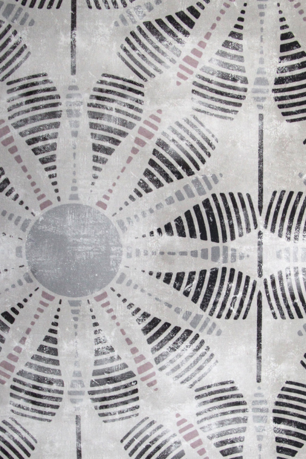 Ткань для штор саржа TWISTER NOMAD этнический орнамент в серо-бежевых тонах (раппорт 36х56см)