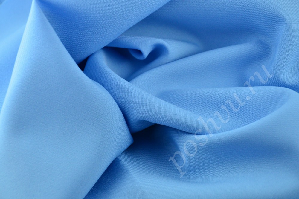 Ткань небесно-голубой мягкий габардин со скидкой