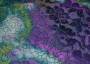 Ткань жаккард в фиолетовые, зеленые и белые абстрактные пятна